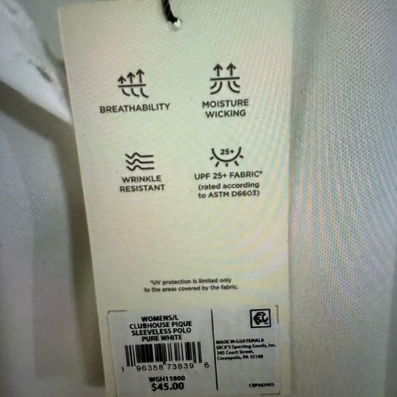 NWT Walter Hagen Clubhouse Pique Sleeveless Golf polo in white - Picture 7 of 10